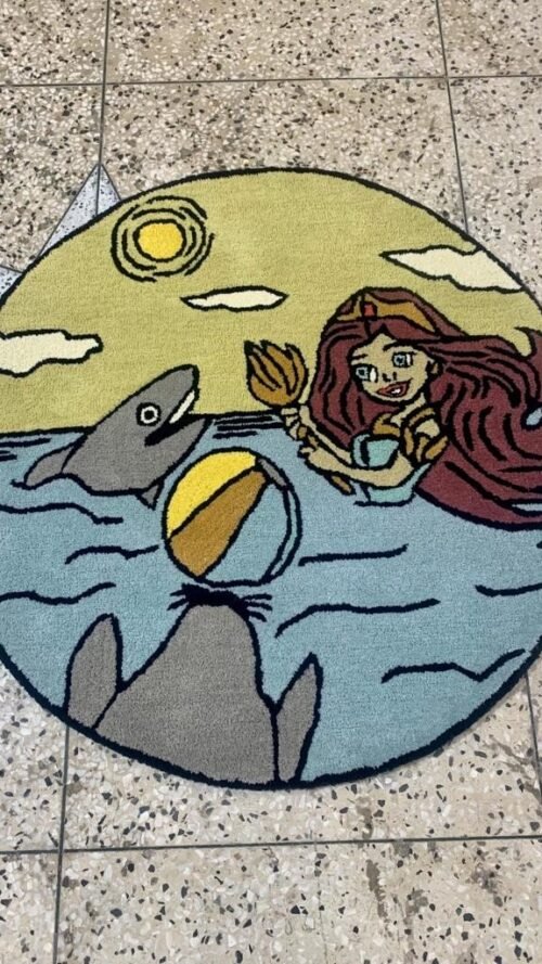 3333-1.jpg Hand Tufted Rugs (New Zealand Wool) 3*3 in Size