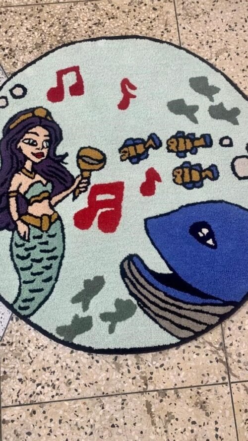 awwawaww.jpg Hand Tufted Rugs (New Zealand Wool) 3*3 in Size