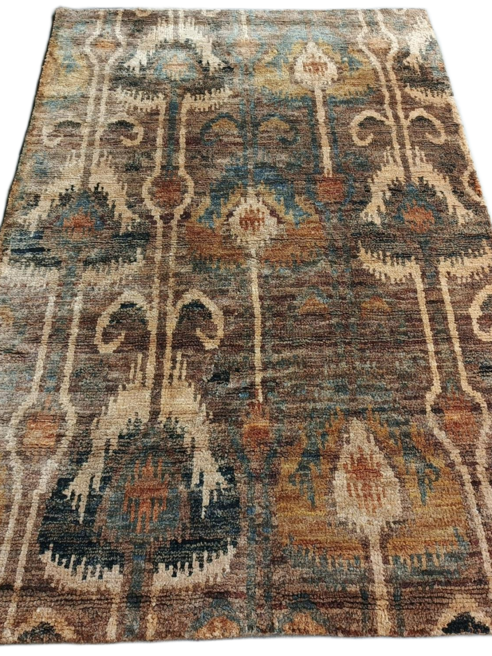 Vasanti Rust-Ikat Jute Hand-Knotted Rug