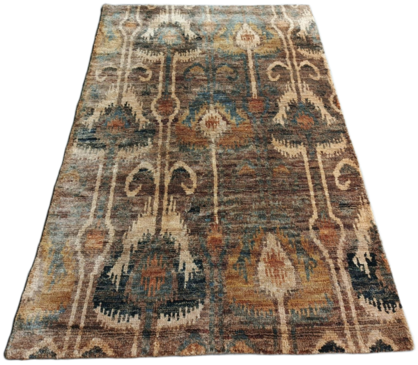 Vasanti Rust-Ikat Jute Hand-Knotted Rug