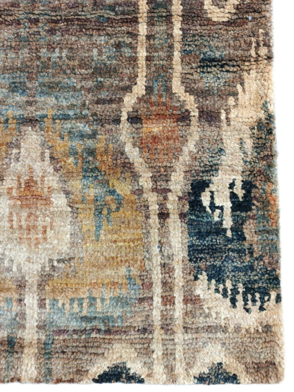 Vasanti Rust-Ikat Jute Hand-Knotted Rug