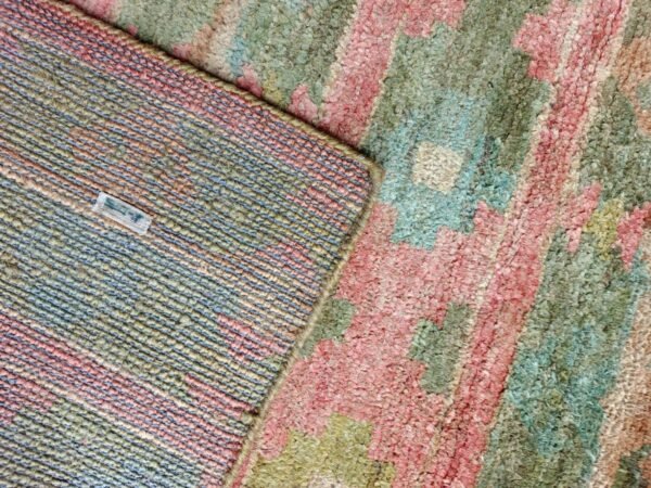 GulaabiVan Striped Tribal Jute Hand-Knotted Rug