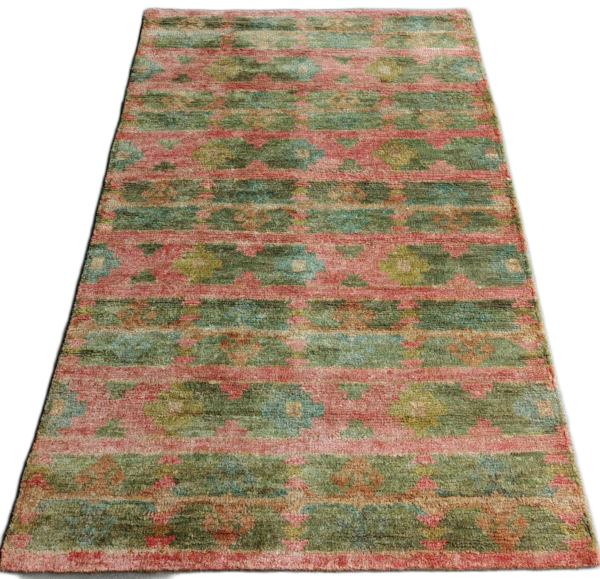 GulaabiVan Striped Tribal Jute Hand-Knotted Rug