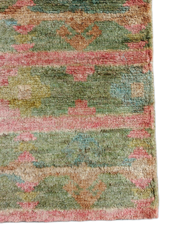 GulaabiVan Striped Tribal Jute Hand-Knotted Rug