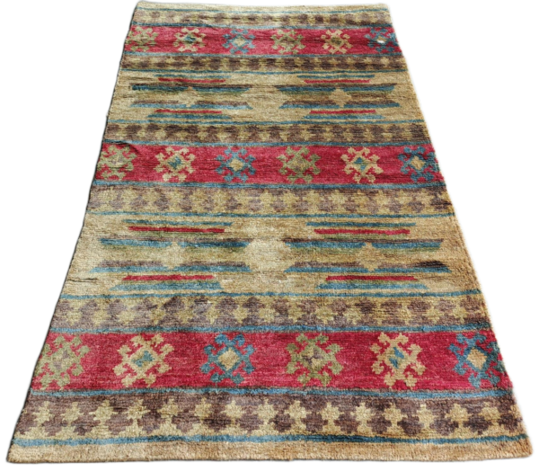 Viraang Tribal Stripe Jute Hand Knotted Jute Rug
