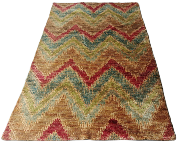 RVC-177_ (2) Vanyarekha Hand-Knotted Jute Chevron Rug