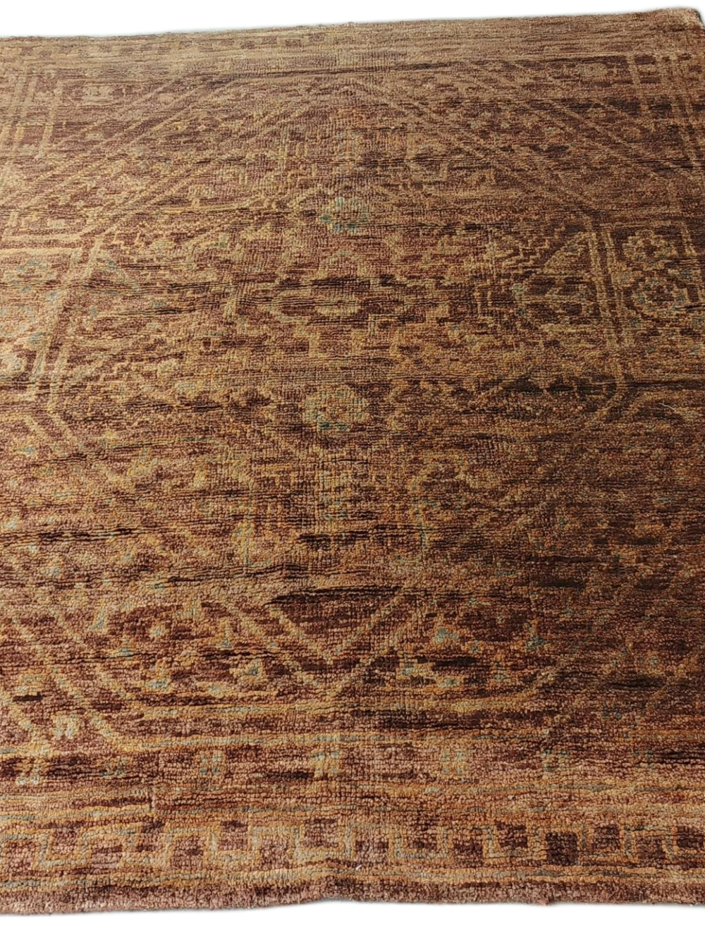 RVC-178_ (1) Vanshika Rust Motif Hand-Knotted Jute Rug