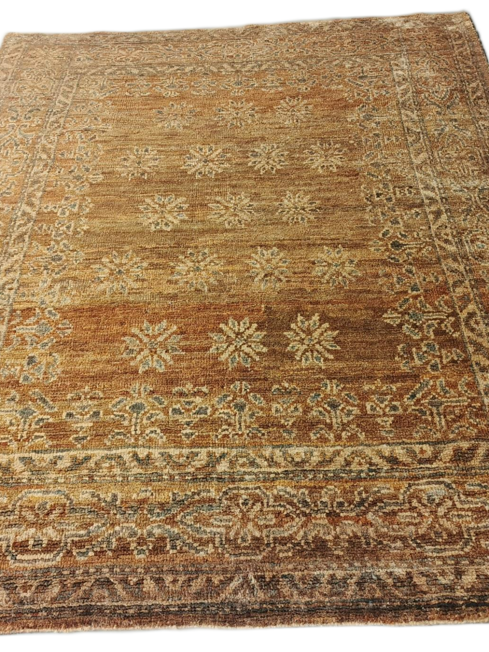 RVC-179_ (2) Samaira Floral Border Hand-Knotted Jute Rug