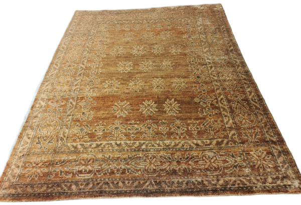 RVC-179_ (2) Samaira Floral Border Hand-Knotted Jute Rug