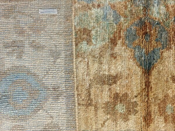 Anwita Teal Medallion Hand-Knotted Jute Rug