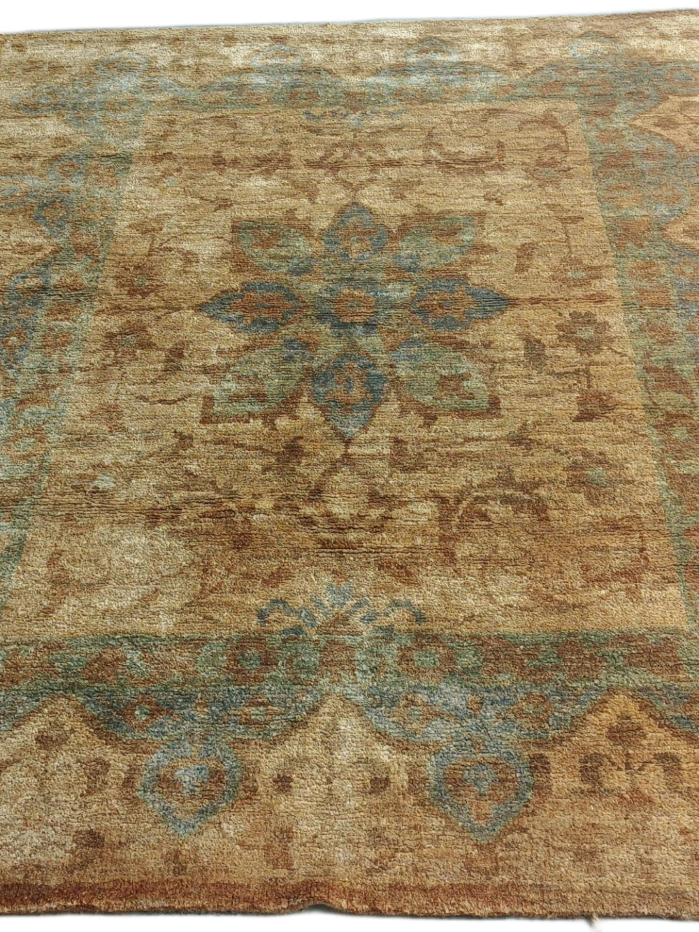 RVC-180_ (2) Anwita Teal Medallion Hand-Knotted Jute Rug