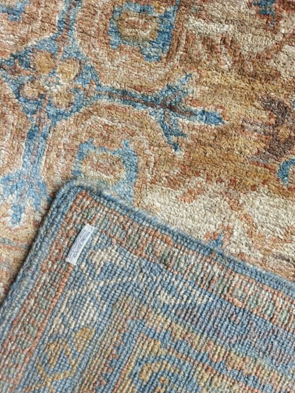 RVC-181_ (1) Ishanya Tribal Blue Border Hand-Knotted Jute Rug