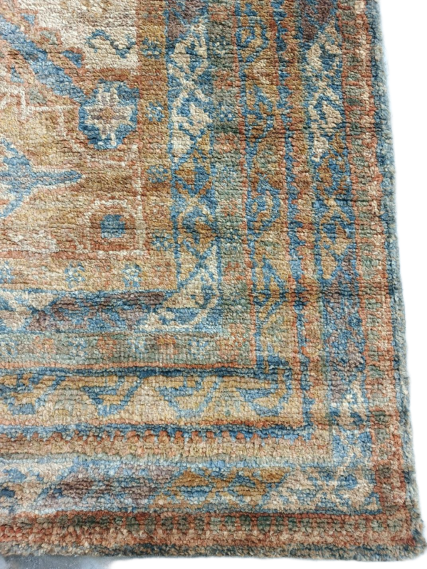 RVC-181_ (3) Ishanya Tribal Blue Border Hand-Knotted Jute Rug