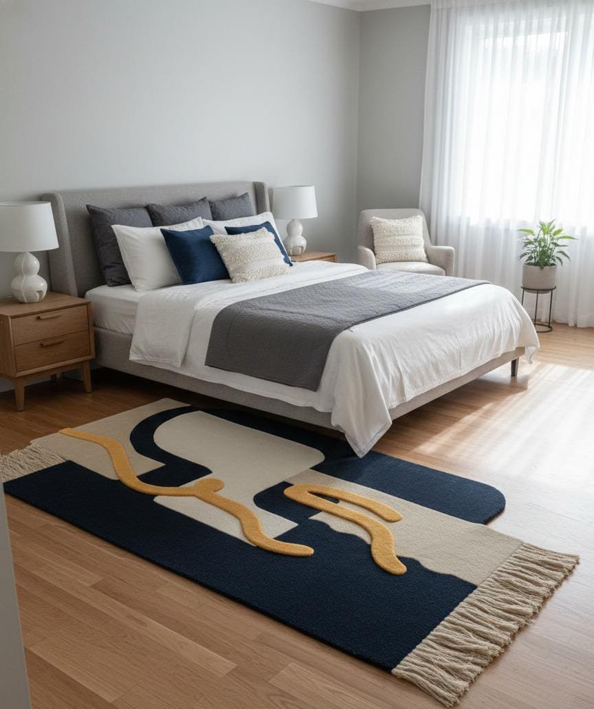 Abstract Runner Form Hand-Tufted Rugs