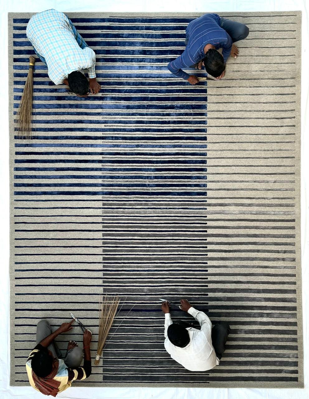 Linear Drift Hand-Tufted Rug