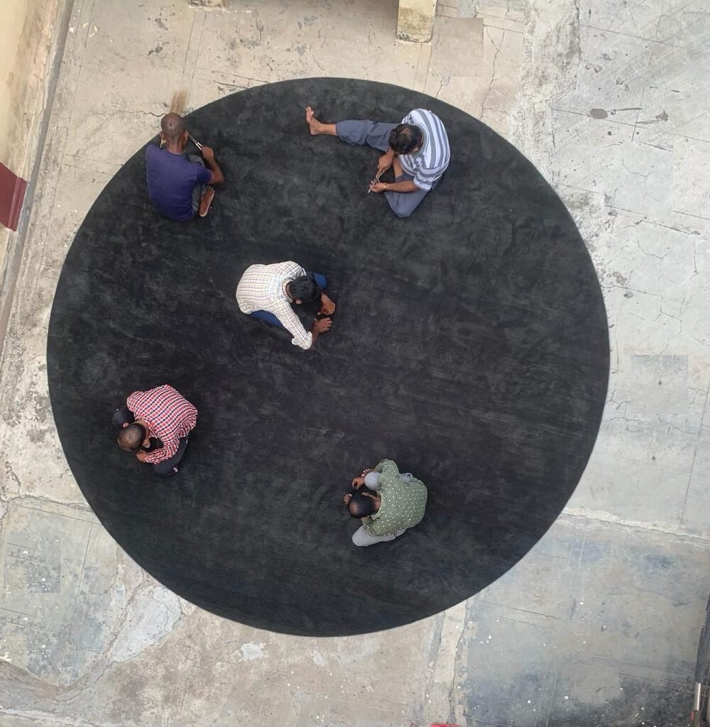 NoirVeda Circle Hand-Knotted Rug