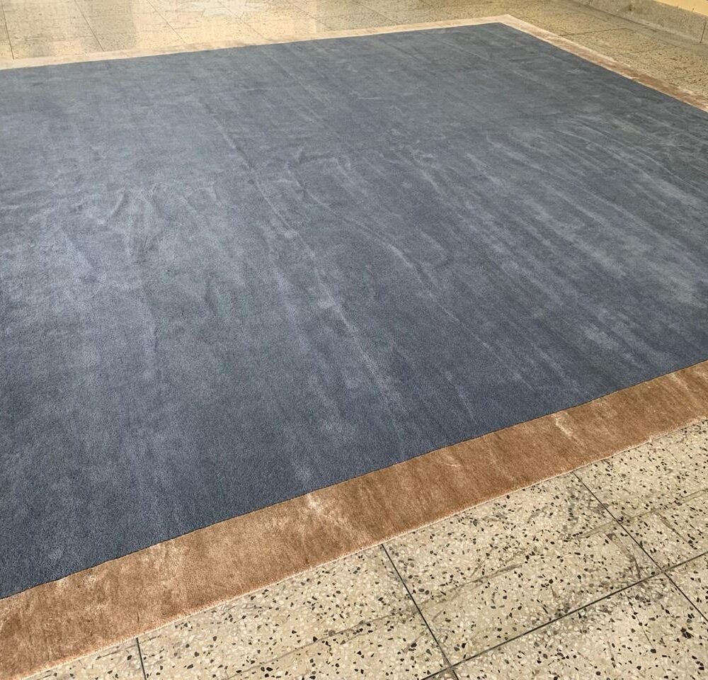 SlateVeda Border Hand-Knotted Rug