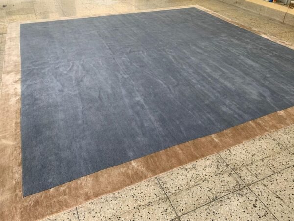 SlateVeda Border Hand-Knotted Rug