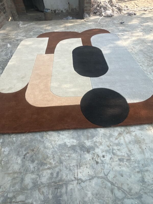 49 (2) Modular Path Abstract Hand-Tufted Rugs