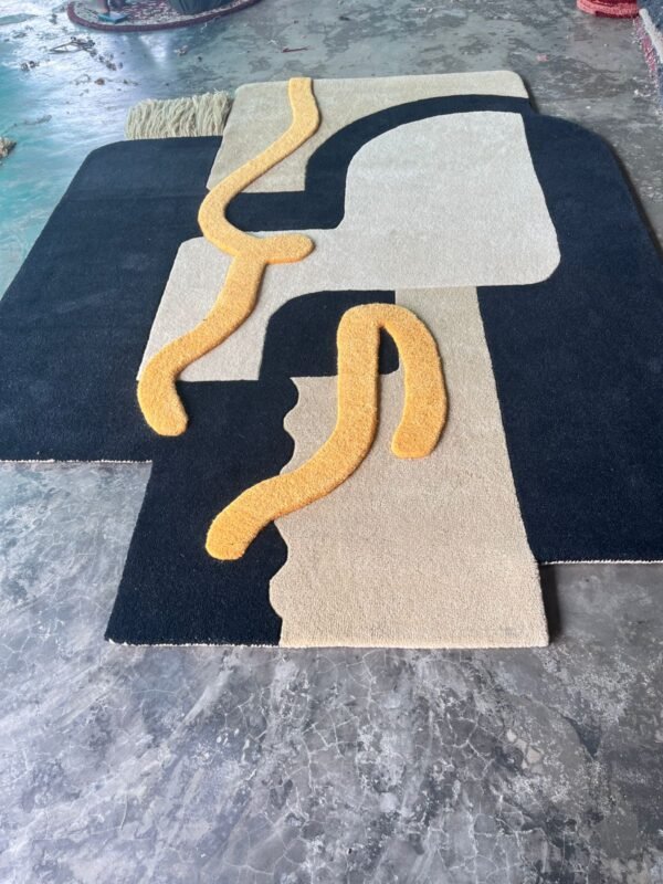 Abstract Runner Form Hand-Tufted Rugs