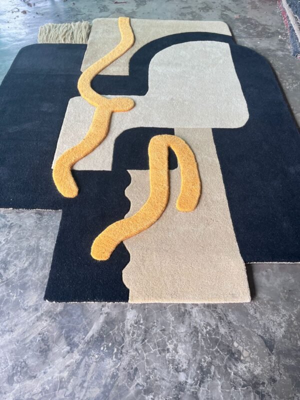 Abstract Runner Form Hand-Tufted Rugs