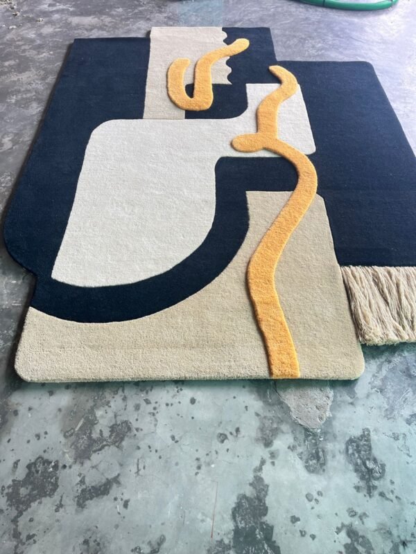 Abstract Runner Form Hand-Tufted Rugs