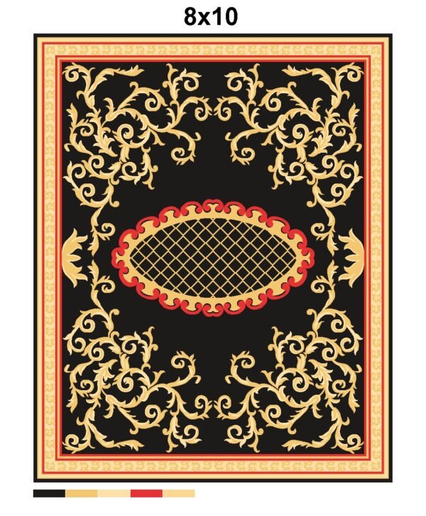 Ornate Crest Panel Hand-Tufted Rugs