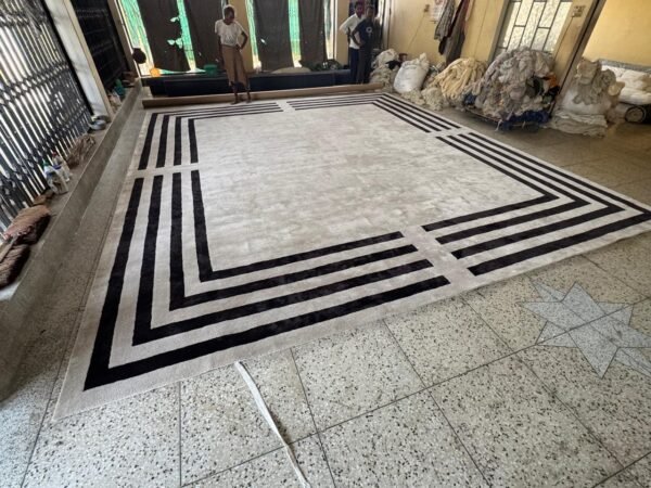 60 (2) Frame Line Hand-Tufted Rug