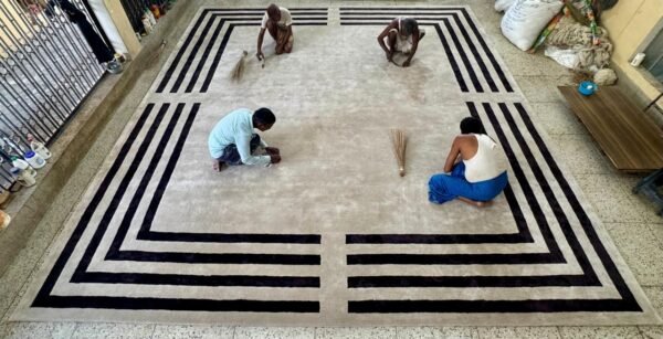 60 (7) Frame Line Hand-Tufted Rug